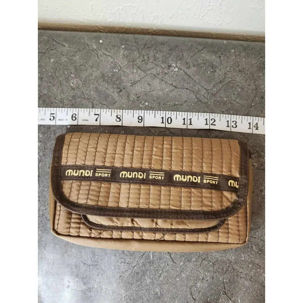 Vtg Rare Mundi Sport Brown hook and loop nylon‎ wallet 80's